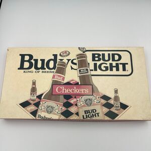 Vintage Rare Bud King of Beers vs. Bud Light Checkers Board Game.